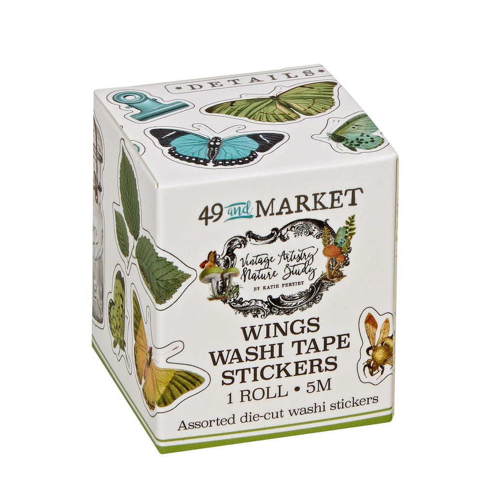 Vintage Artistry Nature Study - Wings Washi Tape Stickers