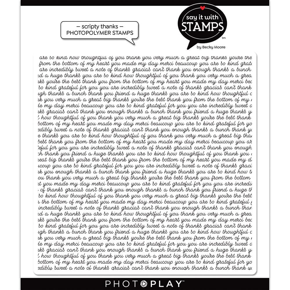 Say It With Stamps - Scripty Thanks Photopolymer Stamp
