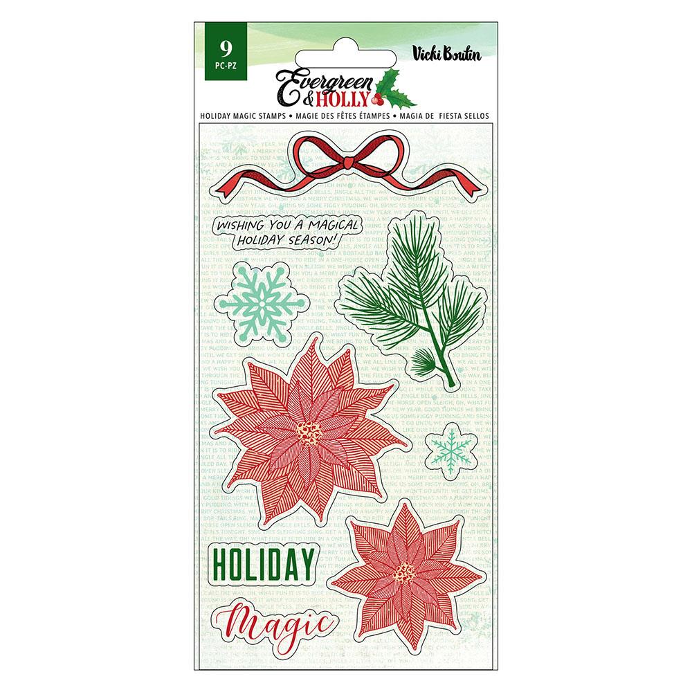 Vicki Boutin Evergreen & Holly Holiday Magic Stamps