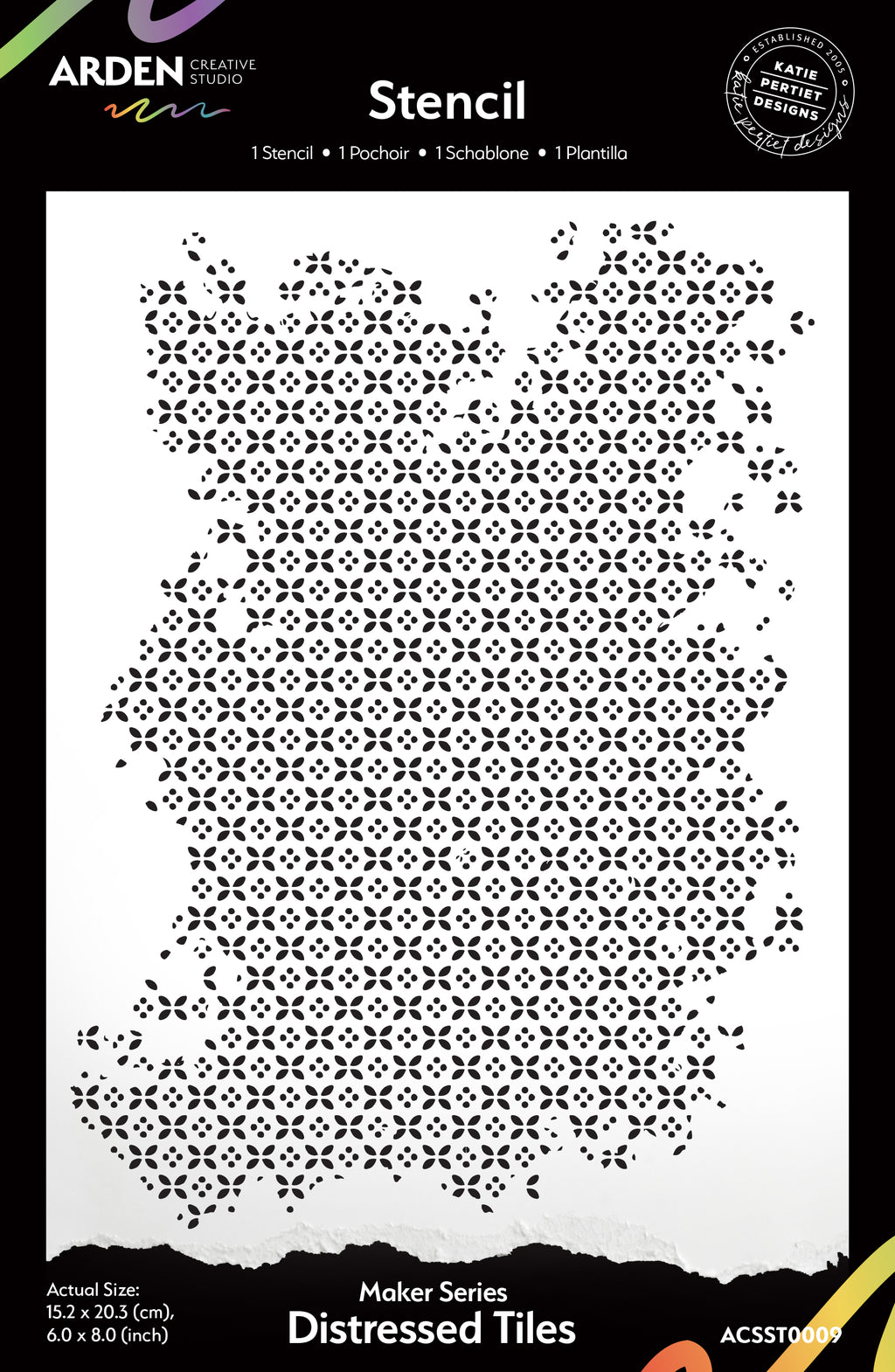 Distressed Tiles Stencil