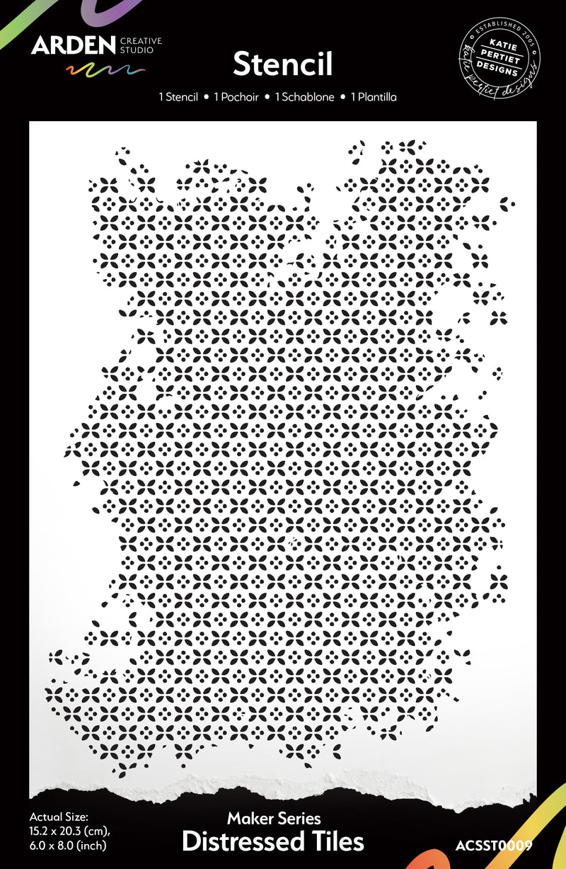 Distressed Tiles Stencil