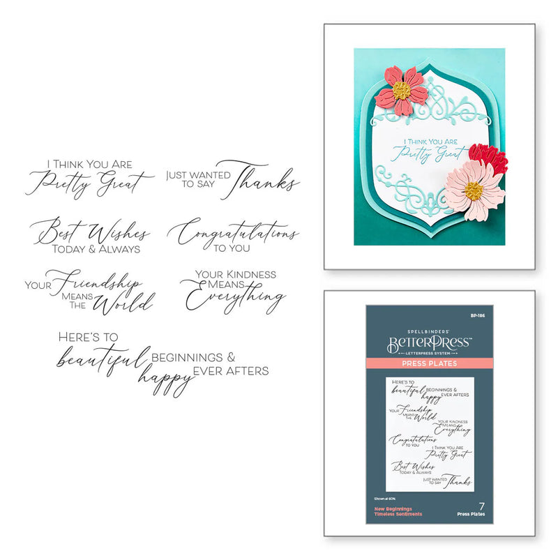 New Beginnings Timeless Sentiments BetterPress Plate