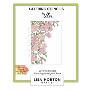 Rambling Woodgrain Rose Layering Stencil