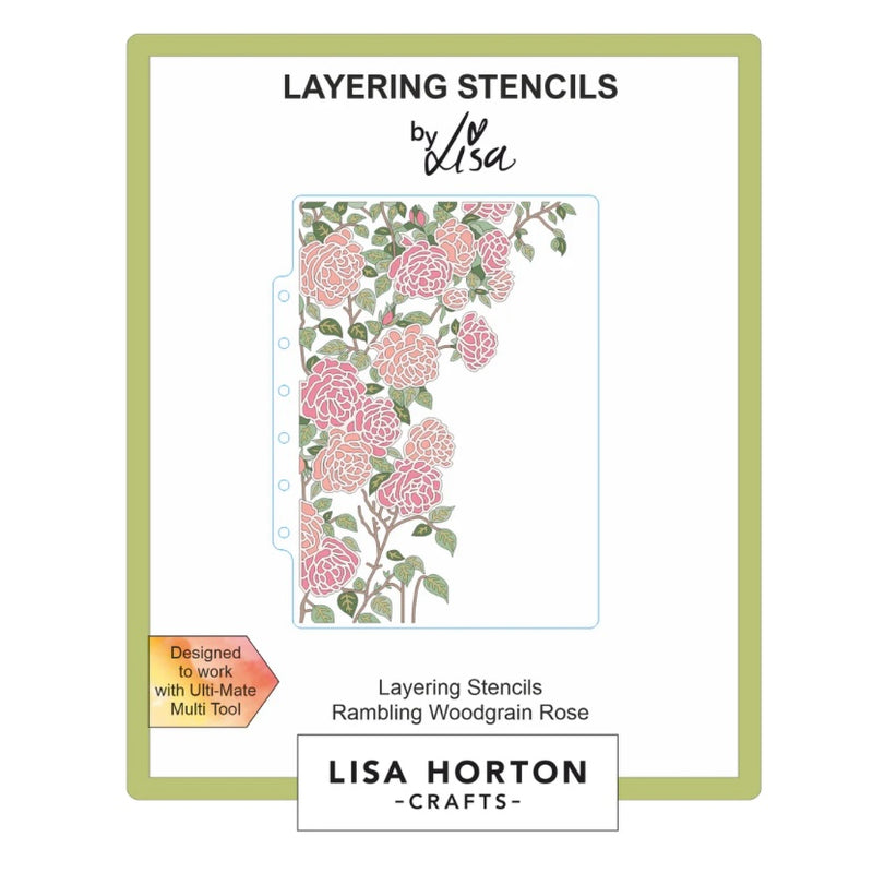 Rambling Woodgrain Rose Layering Stencil