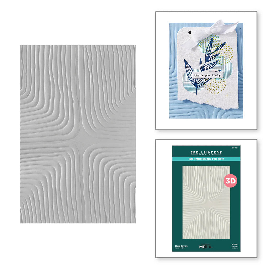 Lined Corners 3D Embossing Folder