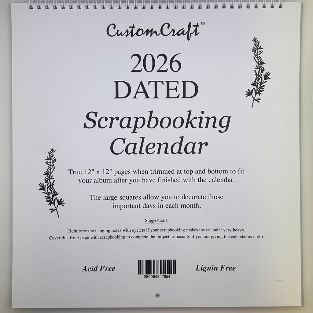 2026 Dated Calendar - 12x12