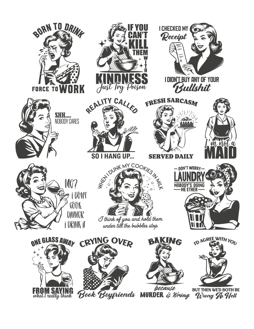 Mid Century Mom - Sassy Phrases Ephemera