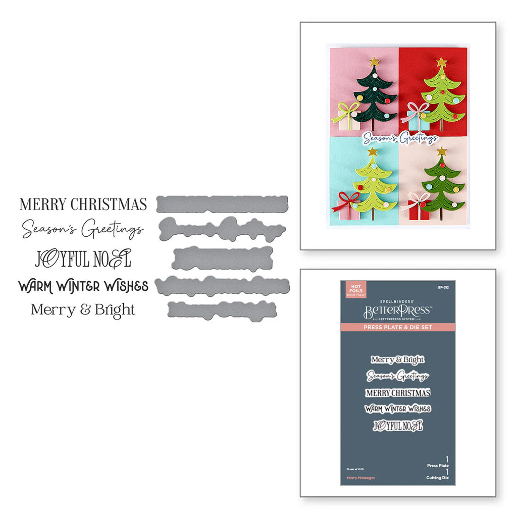 Merry Messages BetterPress Plate & Die Set