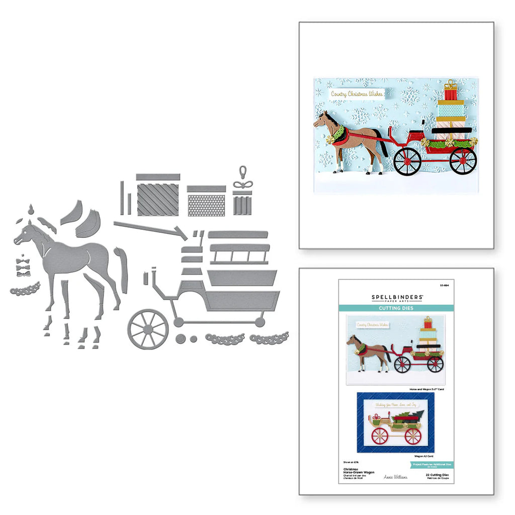 Christmas Horse-Drawn Wagon Die Set