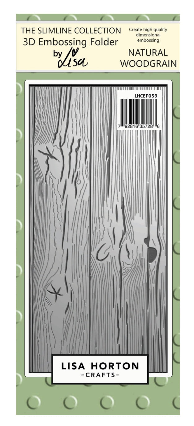 Natural Woodgrain Slimline Embossing Folder