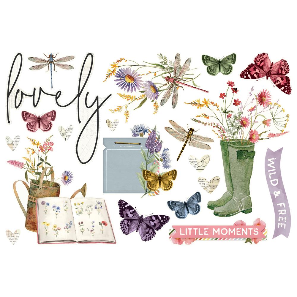 Simple Vintage Meadow Flowers - Page Pieces
