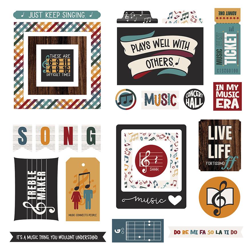 Music Notes - Cardstock Ephemera