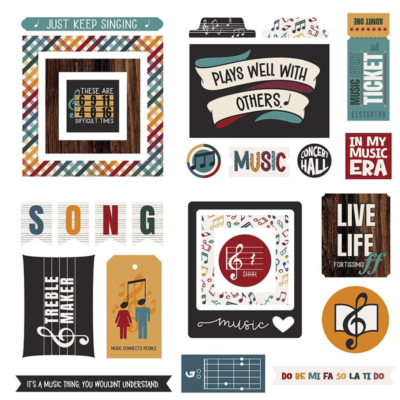 Music Notes - Cardstock Ephemera