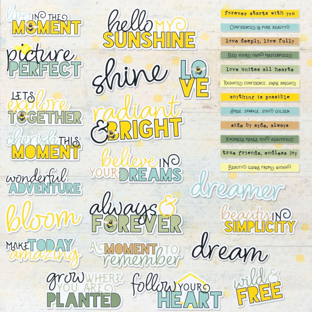 Botanical Buzz - Chipboard Words