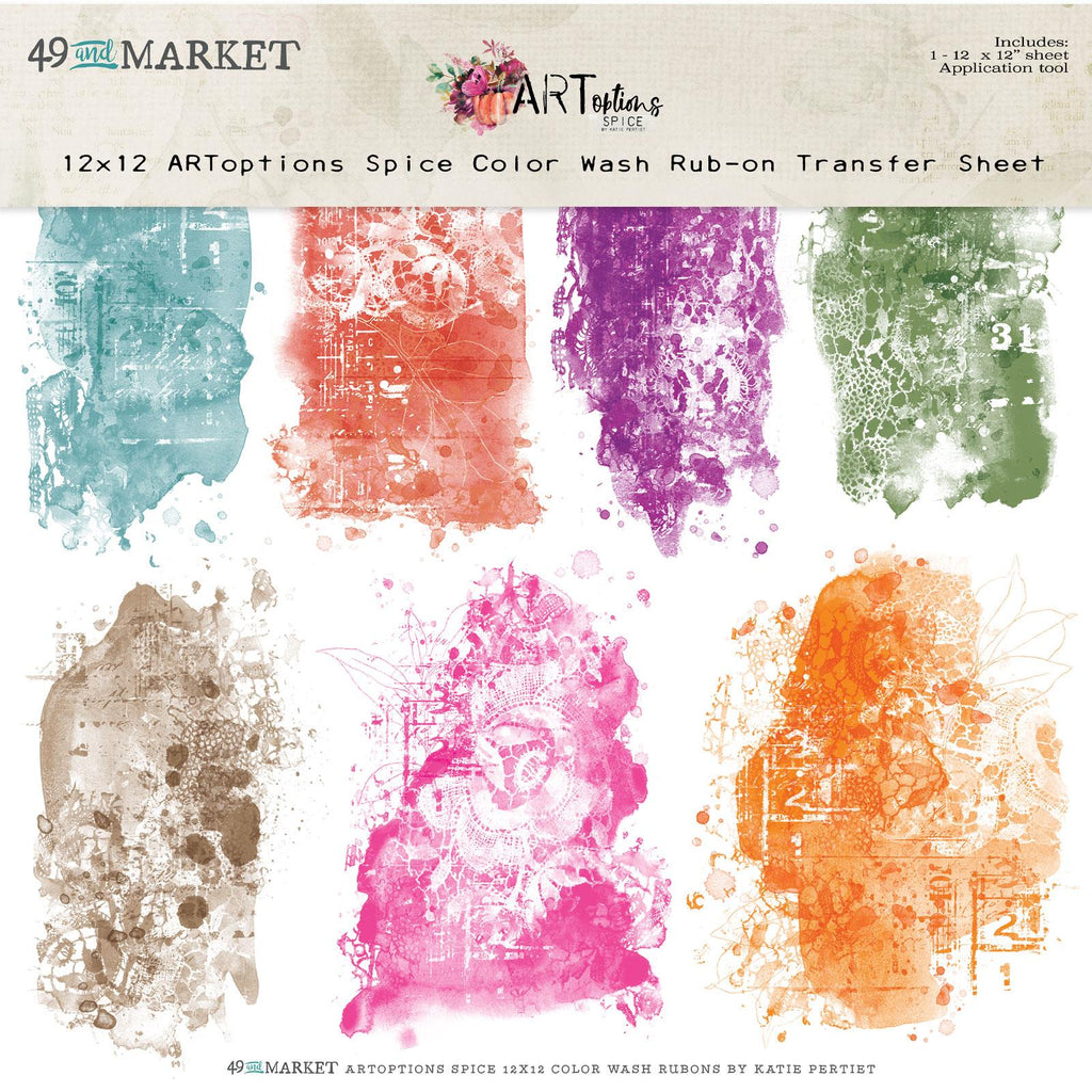 Art Options Spice - Colour Wash Rub-On Transfer Sheet