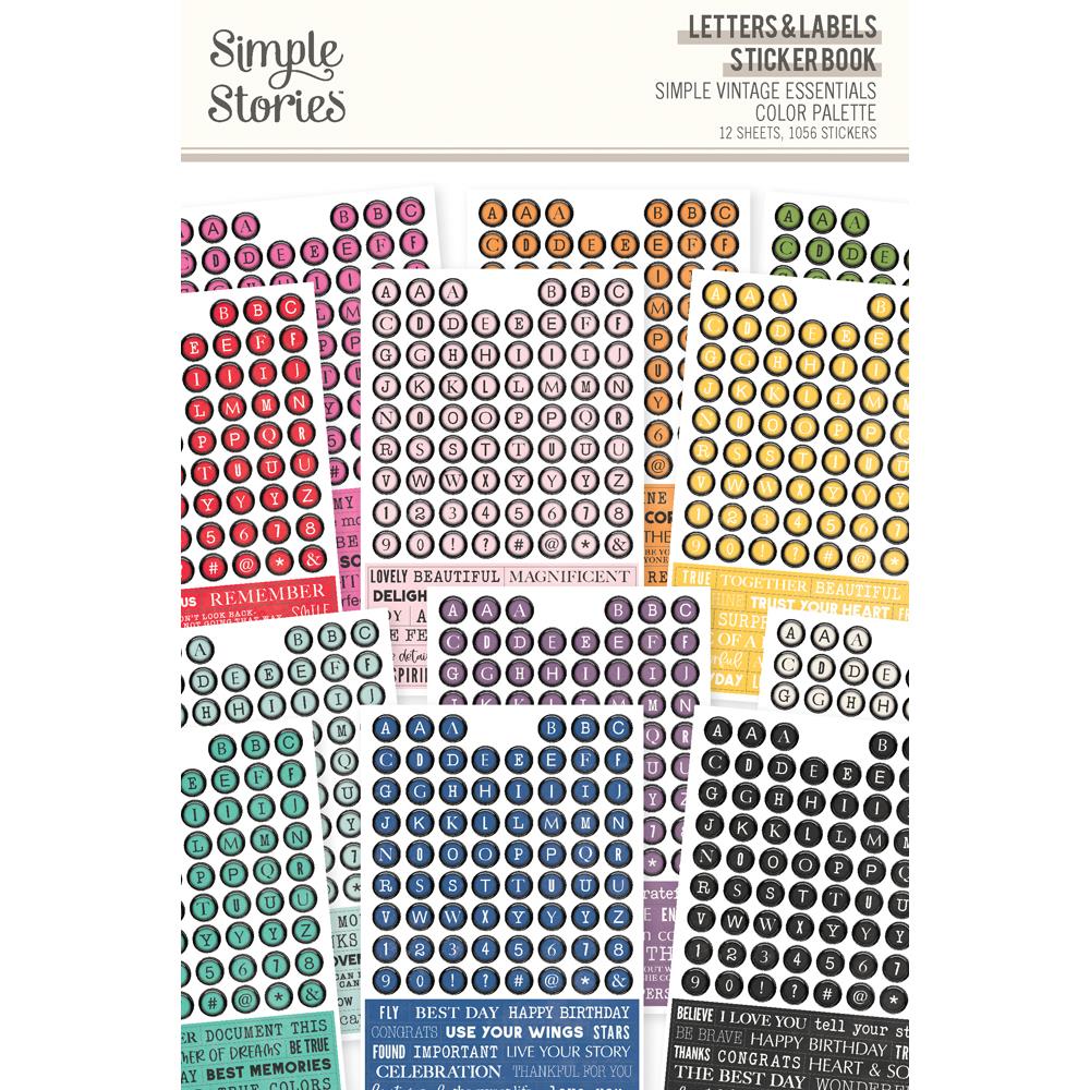 Simple Vintage Color Palette - Letters & Labels Sticker Book