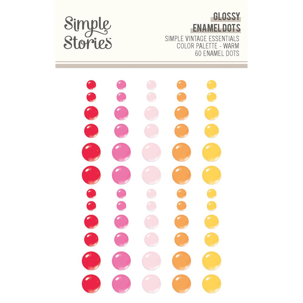 Simple Vintage Color Palette - Glossy Enamel Dots Warm
