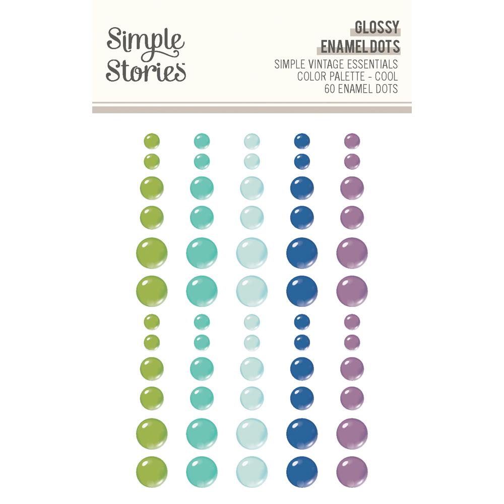 Simple Vintage Color Palette - Glossy Enamel Dots Cool