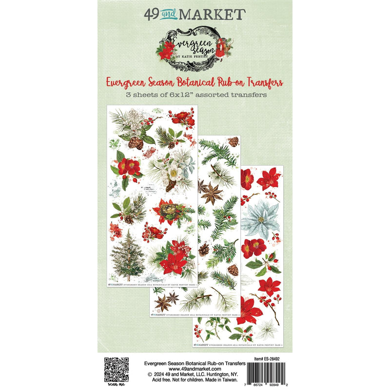 Evergreen Season - Botanical Rub-On Transfers