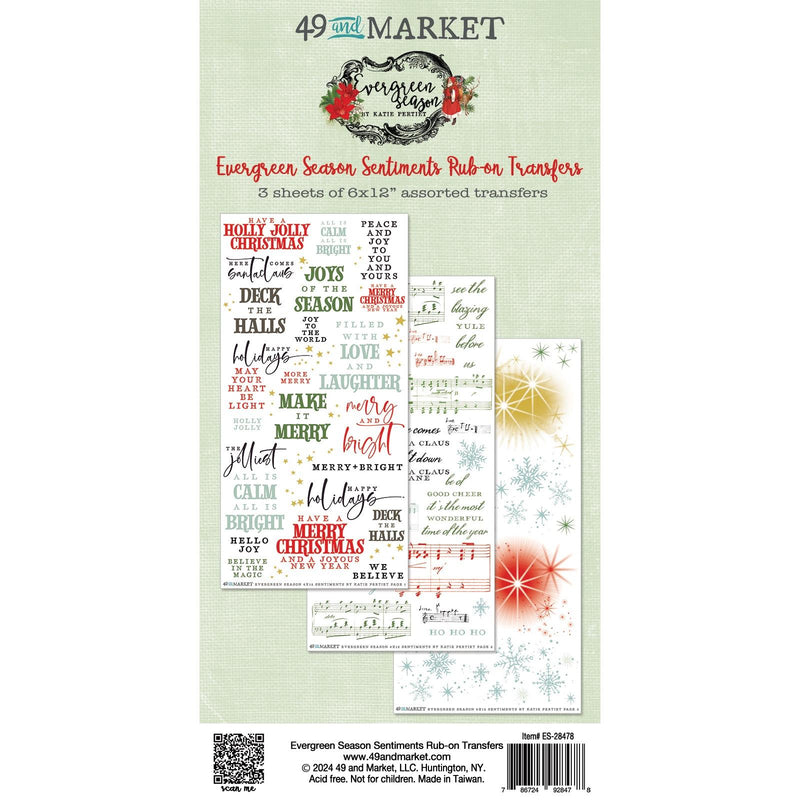 Evergreen Season - Sentiments Rub-On Transfers