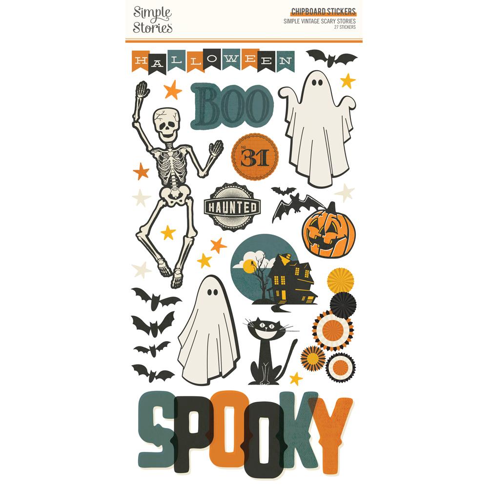 Simple Vintage Scary Stories - Chipboard Stickers