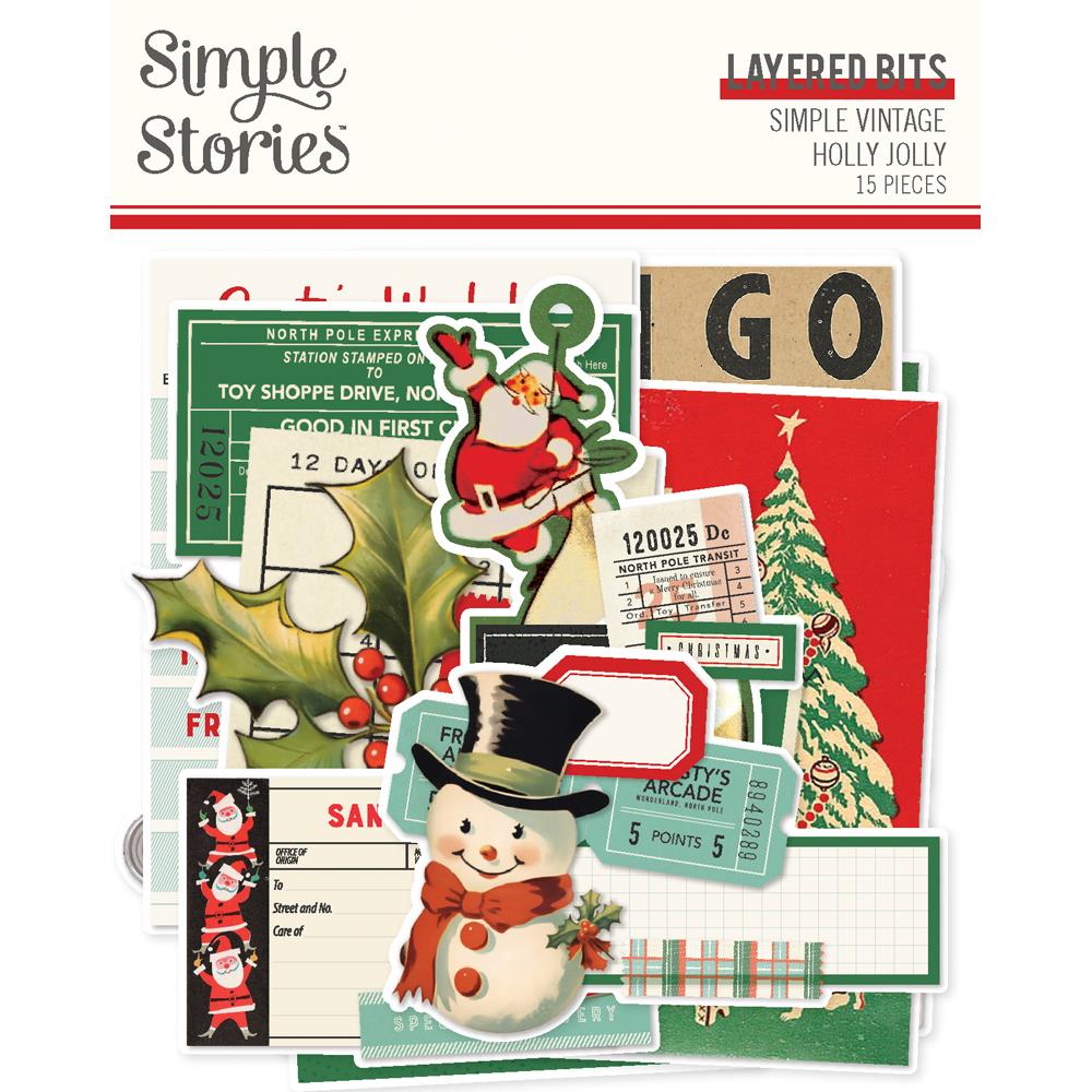 Simple Vintage Holly Jolly - Layered Bits