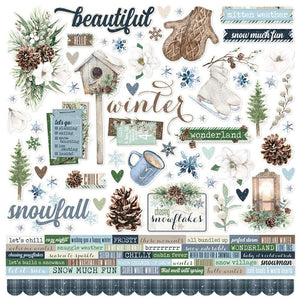 Simple Vintage Fresh Snow - Cardstock Sticker Sheet