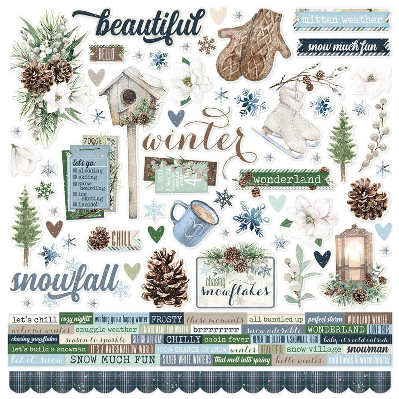 Simple Vintage Fresh Snow - Cardstock Sticker Sheet