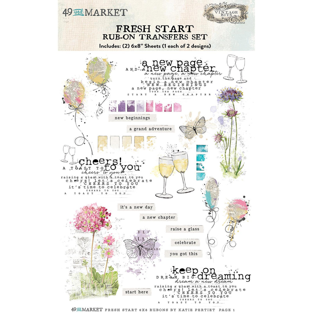 Vintage Bits - Fresh Start Rub-On Transfer Set