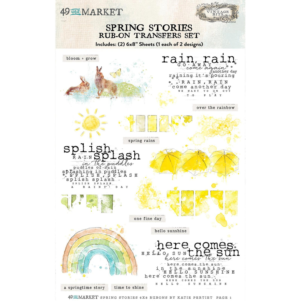 Vintage Bits - Spring Stories Rub-On Transfer Set