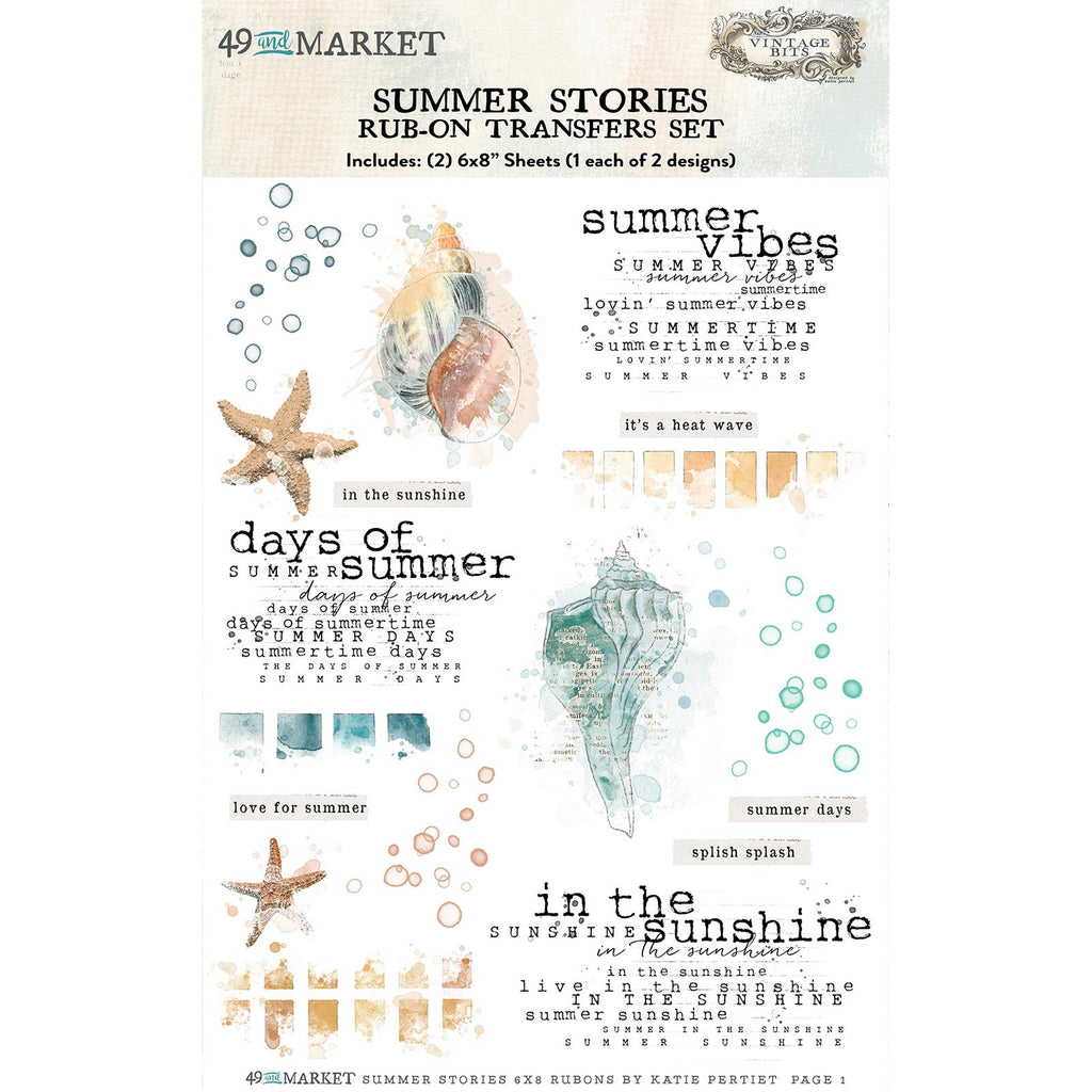 Vintage Bits - Summer Stories Rub-On Transfer Set