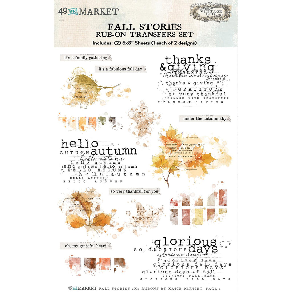 Vintage Bits - Fall Stories Rub-On Transfer Set