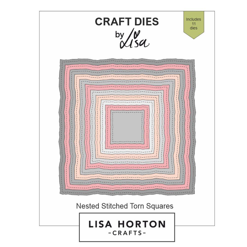 Nested Stitched Torn Squares Die Set