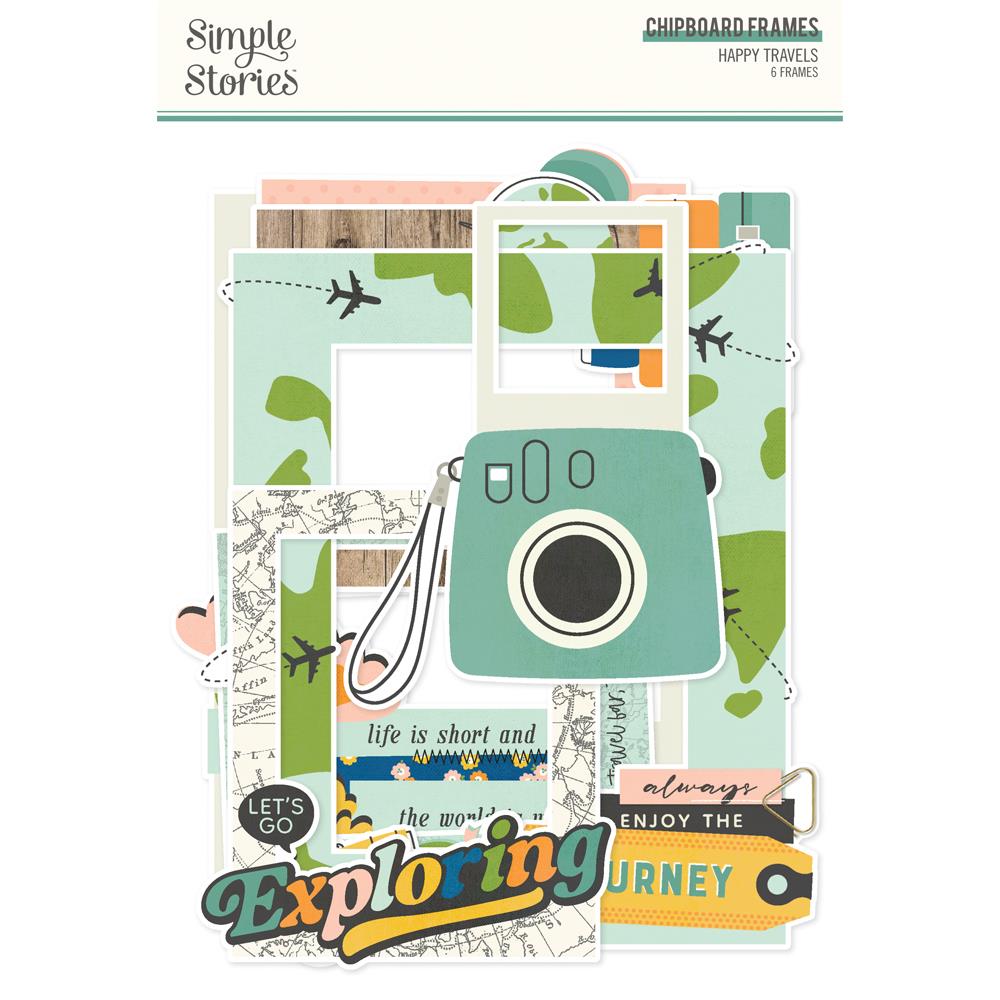 Happy Travels - Chipboard Frames