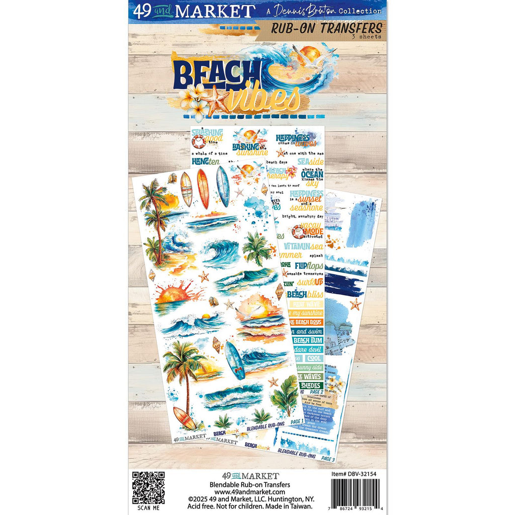 Beach Vibes - Rub On Transfers