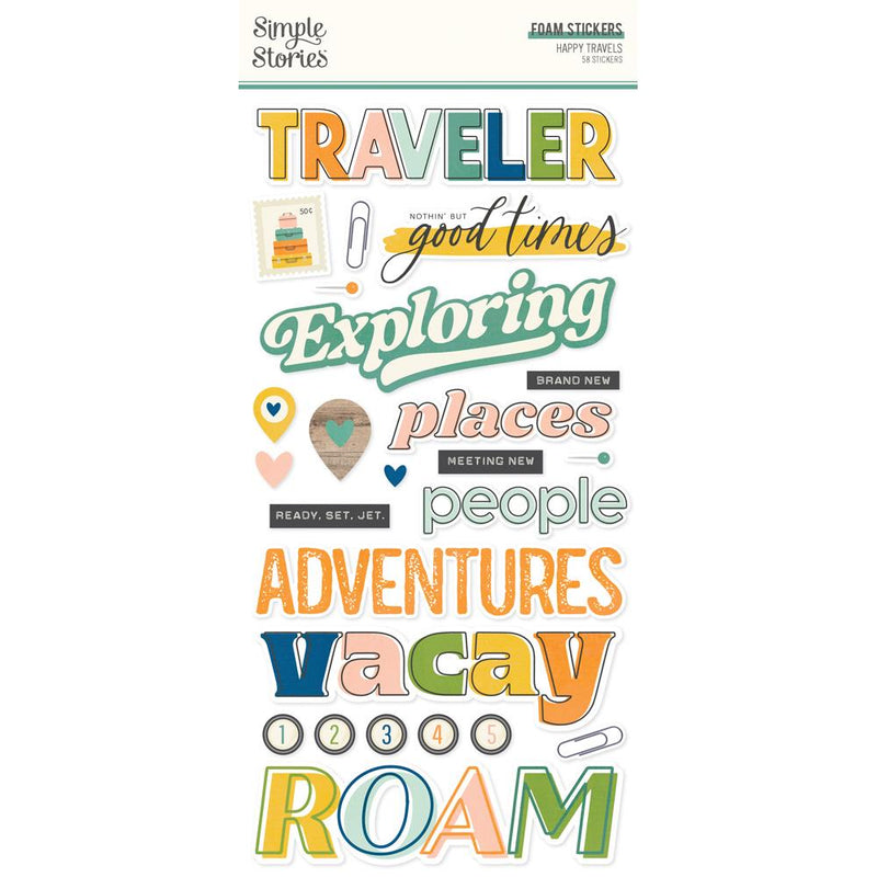 Happy Travels - Foam Stickers