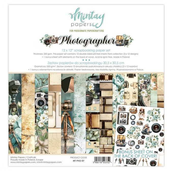 Photographer - 12x12 Scrapbooking Paper Set