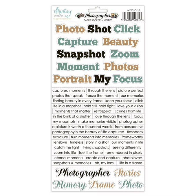Photographer - Words Paper Stickers