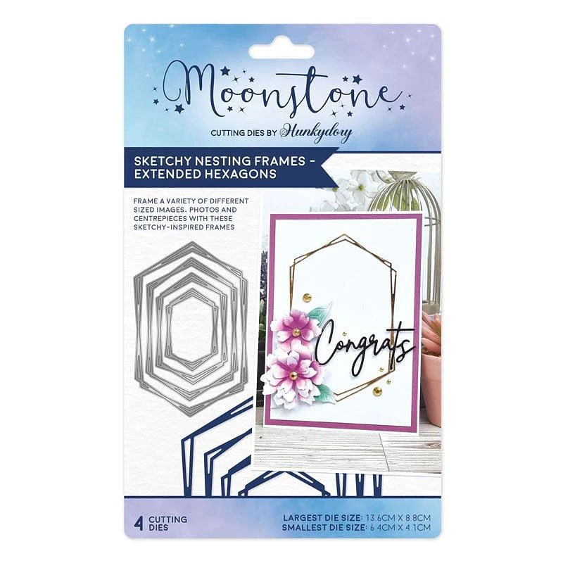 Sketchy Nesting Frames Extended Hexagons Die Set