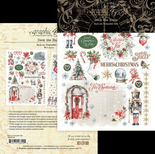 Deck The Halls - Rub On Transfer Set