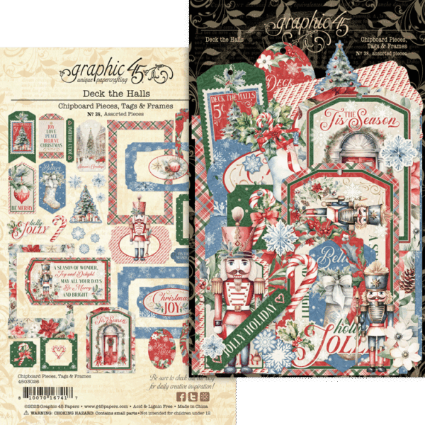 Deck The Halls - Chipboard Pieces, Tags & Frames