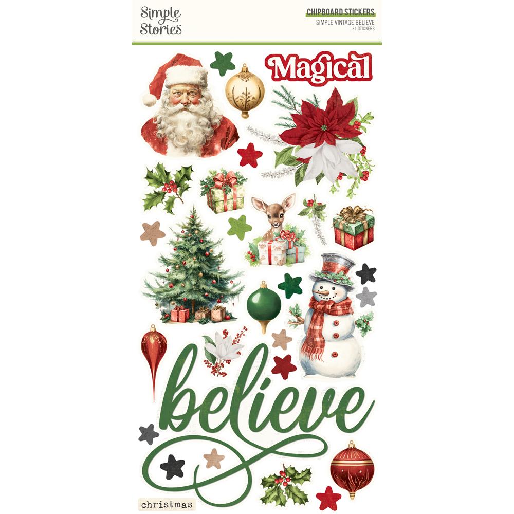 Simple Vintage Believe - Chipboard Stickers