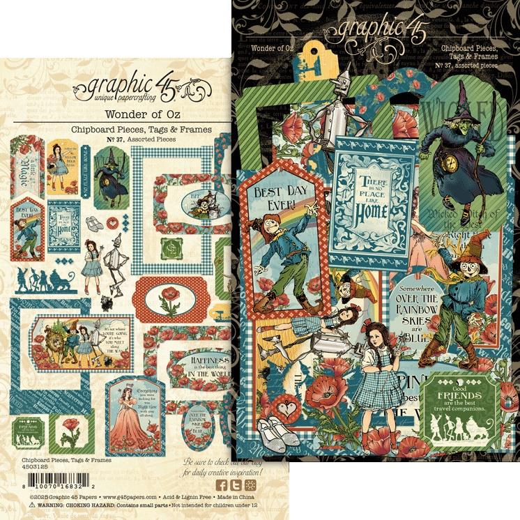 Wonder of Oz - Chipboard Pieces, Tags & Frames