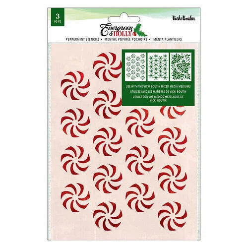 Evergreen & Holly - Peppermint Stencil Set