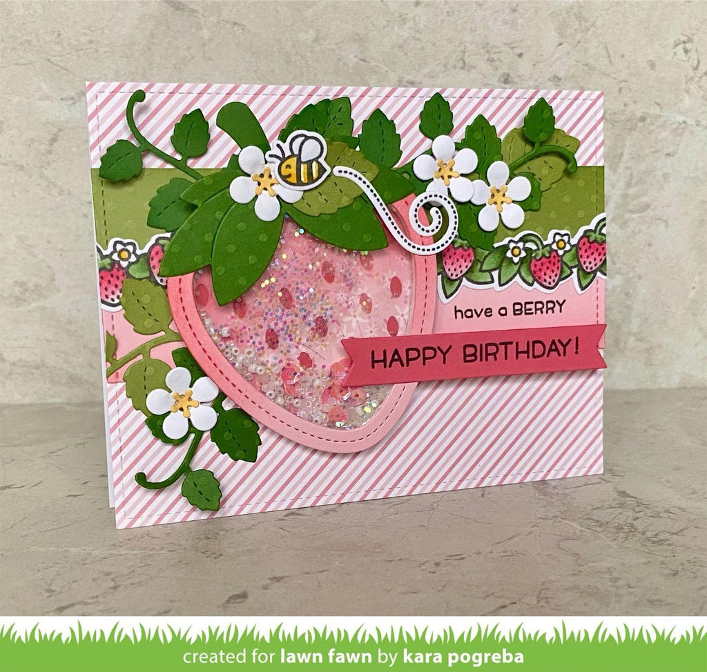 Lawn Fawn - Stitched Strawberry Frame Die Set