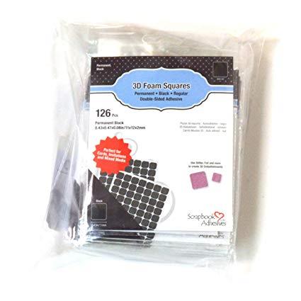 Scrapbook Adhesives 3D Foam Squares Permanent Black Regular