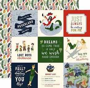Echo Park Lost in Neverland 4x4 Journaling Cards