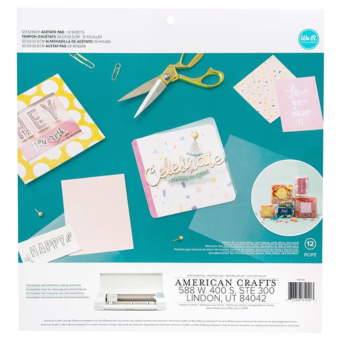 American Crafts We R Memory Keepers 12 x 12 Acetate Pad