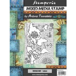 Mixed Media Stamp - Vintage Map