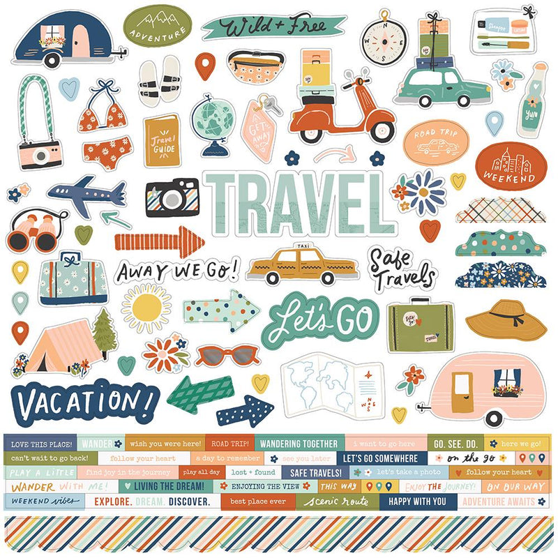 Safe Travels - Cardstock Stickers
